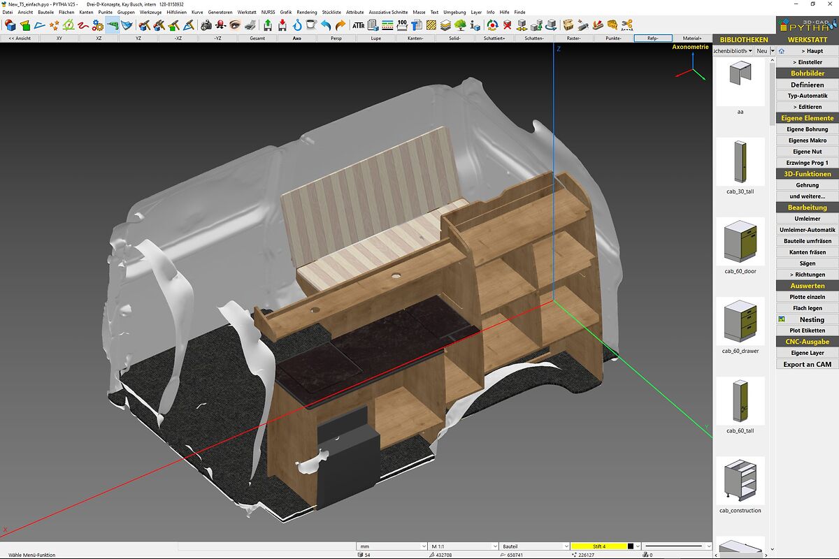 3D Scan beim Ausbau eines Vans