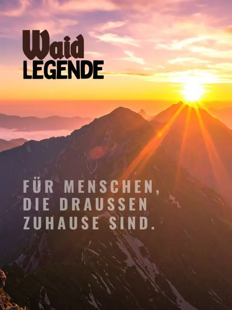 Majestätischer Sonnenuntergang über Bergen für Menschen, die draußen zuhause sind.